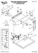 TOP AND CONSOLE PARTS Diagram and Parts List for LGR4634PT0  Whirlpool Dryer