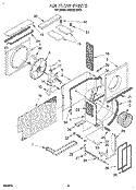 AIR FLOW Diagram and Parts List for 3XACM12XD1  Whirlpool Air Conditioner