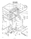 TUB , LITERATURE AND OPTIONAL Diagram and Parts List for SHU30140  Whirlpool Dishwasher