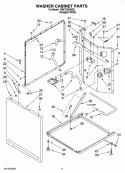 WASHER CABINET PARTS Diagram and Parts List for YWET3300SQ2  Whirlpool Washer Dryer Combo
