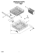 DISHRACK PARTS, OPTIONAL PARTS (NOT INCLUDED) Diagram and Parts List for CUD4000TQ0  Crosley Dishwasher