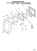 OVEN DOOR PARTS Diagram and Parts List for KEBC177KBL04  KitchenAid Wall Oven