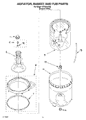 AGITATOR, BASKET AND TUB Diagram and Parts List for RAS8244KQ0  Roper Washer