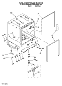 TUB AND FRAME PARTS Diagram and Parts List for KUDB03CTBS0  KitchenAid Dishwasher