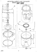 AGITATOR, BASKET AND TUB Diagram and Parts List for LLR6233AW1  Whirlpool Washer