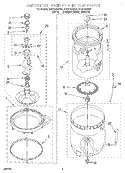 AGITATOR, BASKET & TUB Diagram and Parts List for RAX7244EQ1  Roper Washer