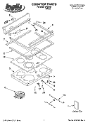 COOKTOP PARTS Diagram and Parts List for IJP89802  Inglis Range
