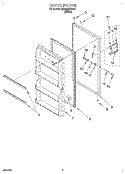 DOOR Diagram and Parts List for RV2099RBW01  Roper Freezer
