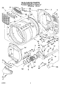 BULKHEAD PARTS Diagram and Parts List for GGQ8821LW1  Whirlpool Dryer