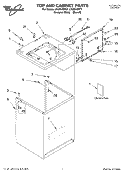 TOP AND CABINET, LITERATURE Diagram and Parts List for LSQ9645KQ1  Whirlpool Washer