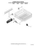 LOWER RACK PARTS Diagram and Parts List for KUDS30IXSS1  KitchenAid Dishwasher