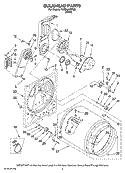 BULKHEAD PARTS, OPTIONAL PARTS (NOT INCLUDED) Diagram and Parts List for YAED4470TQ0  Admiral Dryer