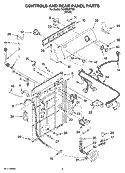 CONTROLS AND REAR PANEL PARTS Diagram and Parts List for CAWS522TQ0  Crosley Washer