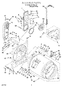 BULKHEAD Diagram and Parts List for LGL7646EQ0  Whirlpool Dryer