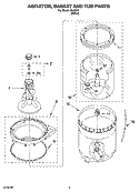 AGITATOR, BASKET AND TUB PARTS Diagram and Parts List for IL42000  Inglis Washer