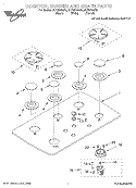 SECTION Diagram and Parts List for GLT3615GT2  Whirlpool Cooktop