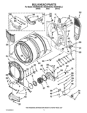 BULKHEAD PARTS Diagram and Parts List for WGD94HEXL2  Whirlpool Dryer