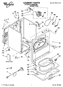 CABINET PARTS Diagram and Parts List for YLEQ8000JQ2  Whirlpool Dryer