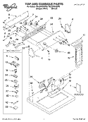 TOP AND CONSOLE PARTS Diagram and Parts List for 7MLGR7648MT0  Whirlpool Dryer