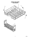 LOWER RACK Diagram and Parts List for KUDI220WWH3  KitchenAid Dishwasher