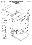 TOP AND CONSOLE PARTS Diagram and Parts List for CGDX463SQ0  Crosley Dryer