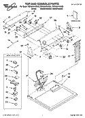 TOP AND CONSOLE PARTS Diagram and Parts List for 7MWG66740SW0  Whirlpool Dryer