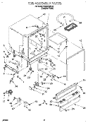 TUB ASSEMBLY Diagram and Parts List for DU800CWDQ3  Whirlpool Dishwasher