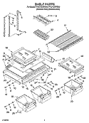 SHELF PARTS Diagram and Parts List for KTRA19KRSS00  Whirlpool Refrigerator