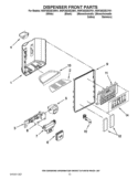 DISPENSER FRONT PARTS Diagram and Parts List for WSF26D2EXF01  Whirlpool Refrigerator