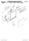FRAME AND CONSOLE PARTS Diagram and Parts List for DU943PWKS0  Whirlpool Dishwasher