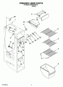FREEZER LINER PARTS Diagram and Parts List for ED5FVAXWL00  Whirlpool Refrigerator