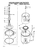AGITATOR, BASKET AND TUB Diagram and Parts List for LSP9355AW0  Whirlpool Washer