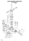 PUMP AND SPRAY ARM PARTS Diagram and Parts List for DU840SWPU1  Whirlpool Dishwasher