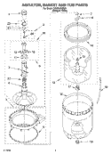 AGITATOR, BASKET AND TUB PARTS Diagram and Parts List for CAWS923MQ0  Crosley Washer