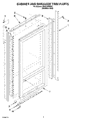 CABINET AND BREAKER TRIM PARTS Diagram and Parts List for KBLC36FMS00  KitchenAid Refrigerator