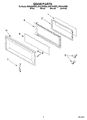 DOOR PARTS Diagram and Parts List for MH8150XMT2  Whirlpool Microwave