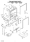 TUB AND FRAME PARTS Diagram and Parts List for KUDS02SRBL4  KitchenAid Dishwasher