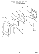 UPPER OVEN DOOR Diagram and Parts List for RBD305PDQ1  Whirlpool Wall Oven