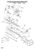 MOTOR AND ICE CONTAINER Diagram and Parts List for GD25BFCHT01  Whirlpool Refrigerator