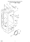 REFRIGERATOR LINER Diagram and Parts List for 7GD27DFXFT00  Whirlpool Refrigerator