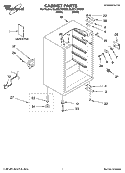 CABINET PARTS Diagram and Parts List for EL03CCXRQ00  Whirlpool Refrigerator