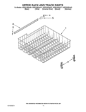 UPPER RACK AND TRACK PARTS Diagram and Parts List for WDF310PAAT1  Whirlpool Dishwasher