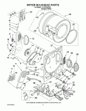 DRYER BULKHEAD PARTS Diagram and Parts List for YLTE5243DQ9  Whirlpool Washer Dryer Combo
