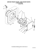 DRYER FRONT PANEL AND DOOR PARTS Diagram and Parts List for LTG5243DQB  Whirlpool Washer Dryer Combo