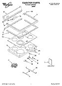 COOKTOP PARTS Diagram and Parts List for GJP84902  Whirlpool Range