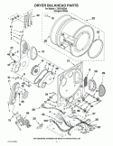 DRYER BULKHEAD PARTS Diagram and Parts List for LTG5243DQA  Whirlpool Washer Dryer Combo