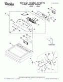 TOP AND CONSOLE PARTS Diagram and Parts List for WGD5700XW1  Whirlpool Dryer