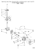 BRAKE, CLUTCH, GEARCASE, MOTOR & PUMP Diagram and Parts List for LSQ8243HZ0  Whirlpool Washer