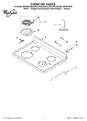 COOKTOP, LITERATURE Diagram and Parts List for RF367LXKB0  Whirlpool Range