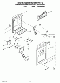 DISPENSER FRONT PARTS Diagram and Parts List for KSBS25IVBL01  KitchenAid Refrigerator